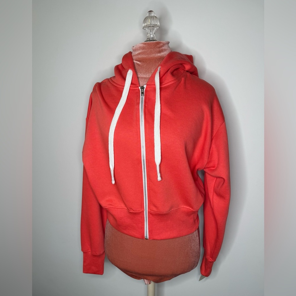 Relaxx Full Zip Hoodie Radiant Red Coral Size Medium